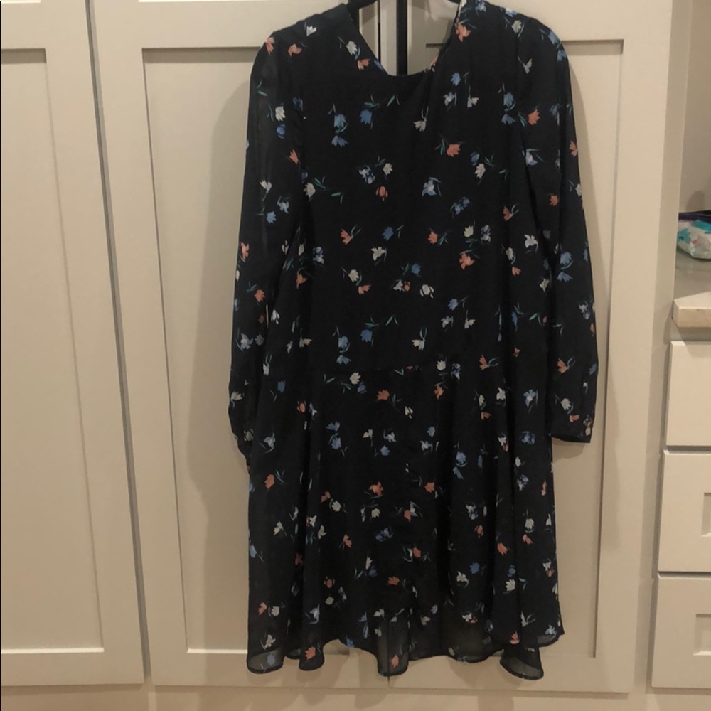 Navy blue floral dress